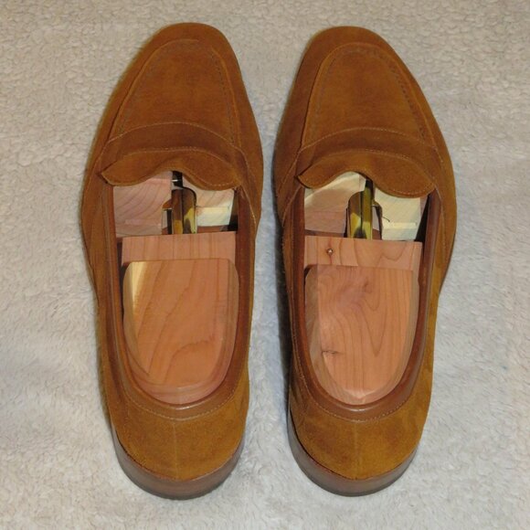 Edward Green x Leffot Buckingham Tobacco Suede Unlined Loafers 8E NWB main image 6